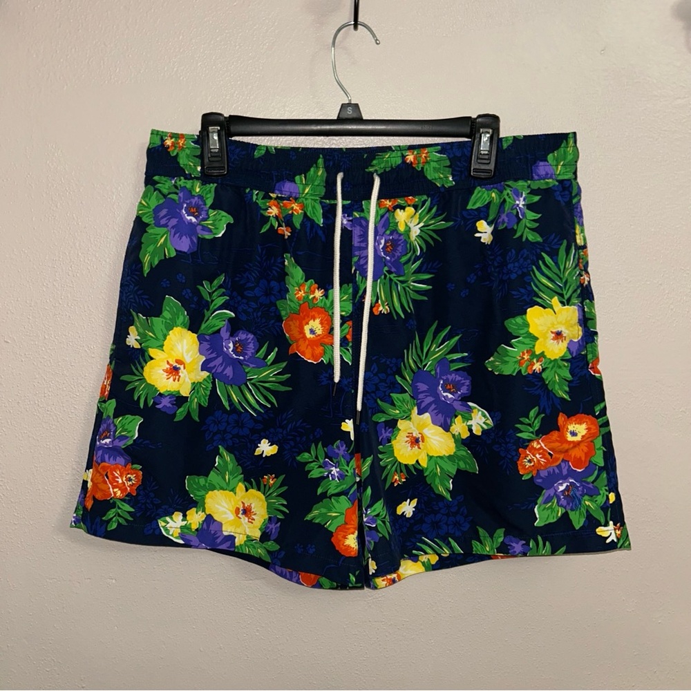 Polo by Ralph Lauren Navy Floral Drawstring Bermuda swim Shorts